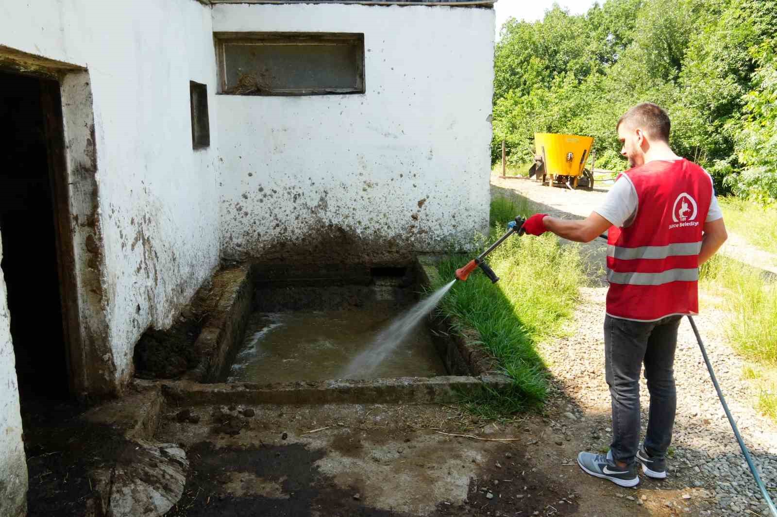 Düzce’de kuyu ve durağan su alanları ilaçlandı