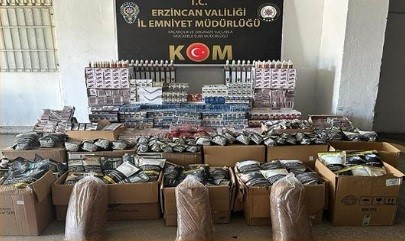 Erzincan’da 1 milyon 250 bin TL değerinde kaçak ürünler ele geçirildi