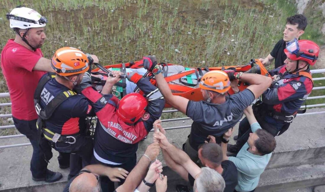 TRABZON’DA 10 METRE YÜKSEKLİKTEN