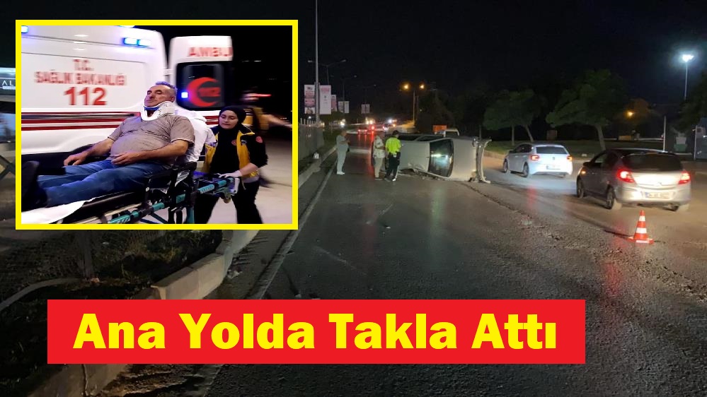 İnegöl’de kontrolden çıkan otomobil takla attı: Karı-koca yaralandı