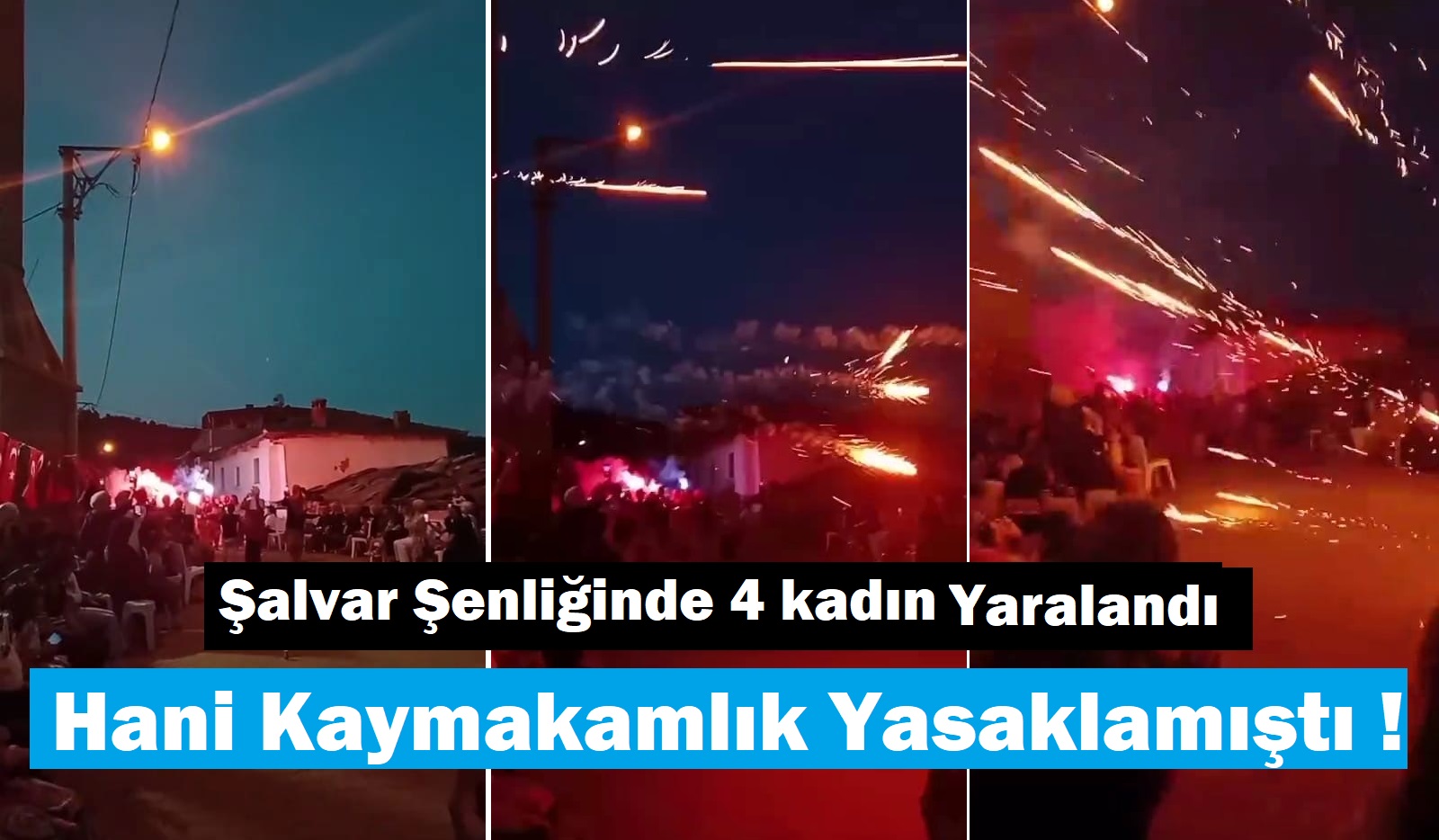 İnegöl’de şalvar  şenliğinde havai fişek kadınların arasında patladı: 4 yaralı