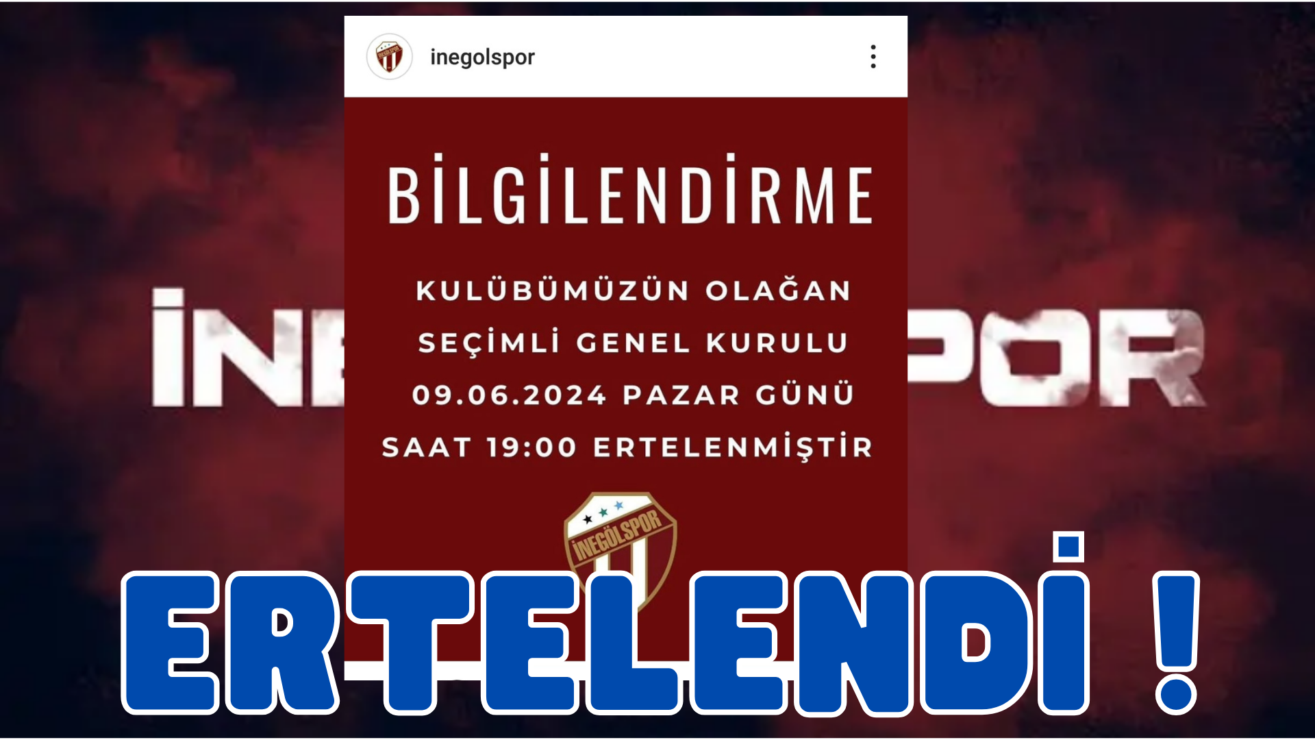 İnegölspor kongresi haftaya ertelendi