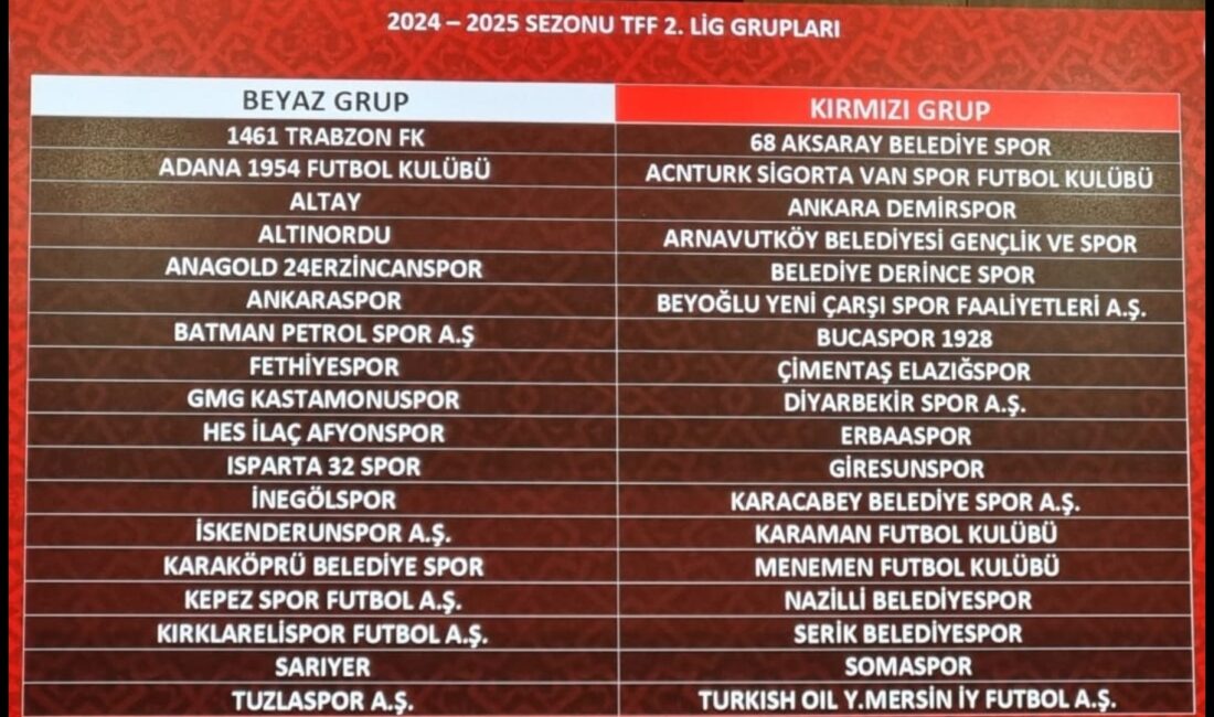   TFF 2. Lig’de