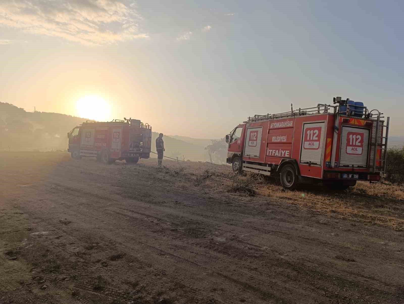 Afyonkarahisar’da çıkan orman yangını 1 saatin sonunda söndürüldü