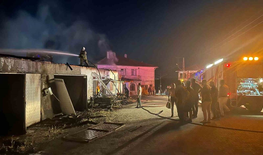 ANKARA'NIN KIZILCAHAMAM İLÇESİNDE KURU OTLARIN TUTUŞMASI SONUCU ÇIKAN YANGIN YERLEŞİM