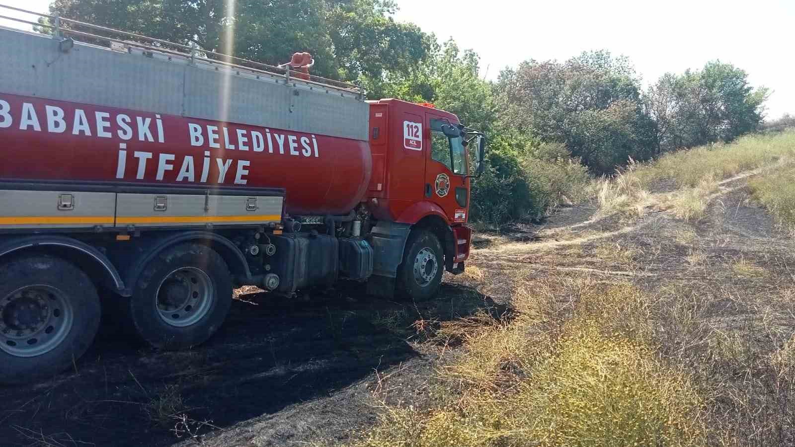 Babaeski’de 50 dönüm buğday tarlası yandı