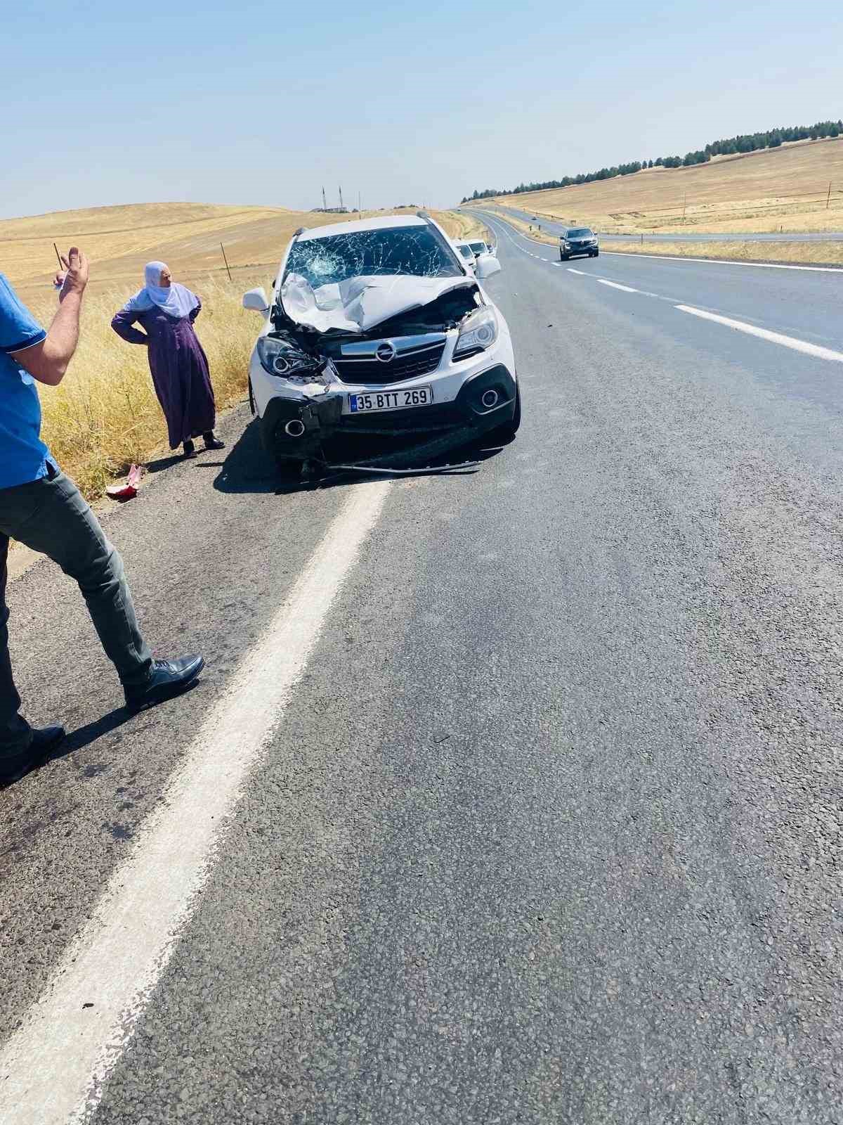 Diyarbakır’da yol kenarında oturan 2 kişiye otomobil çarptı