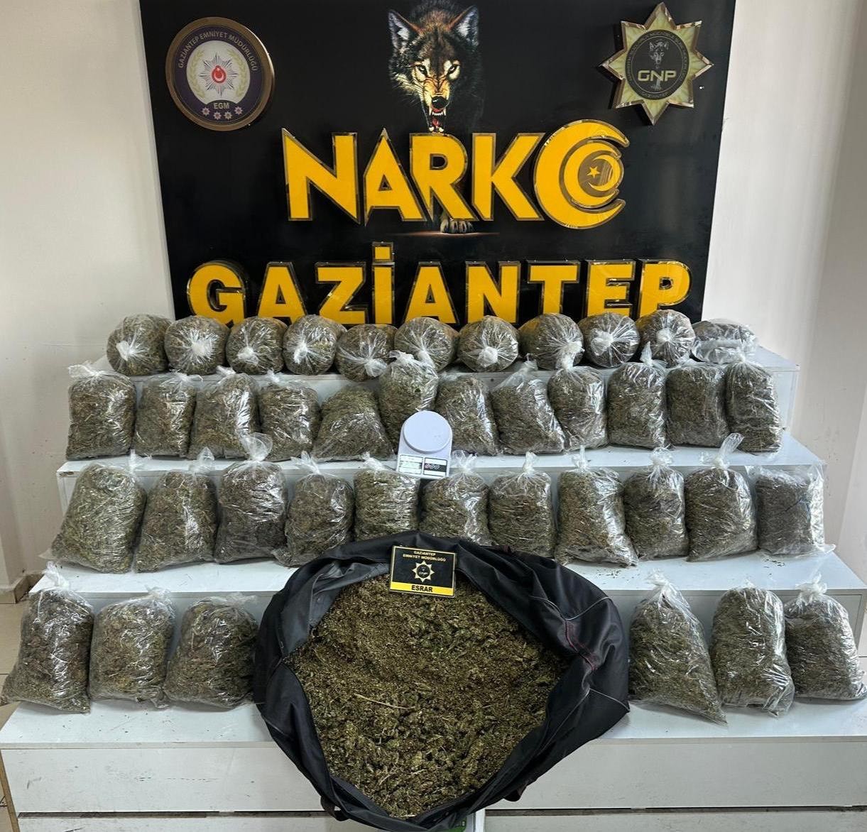 Gaziantep’te 56 kilo esrar ele geçirildi