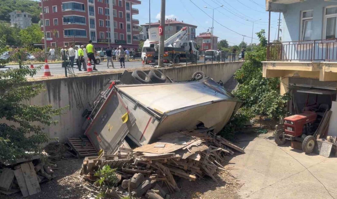 SAMSUN’DA GIDA YÜKLÜ KAMYONUN