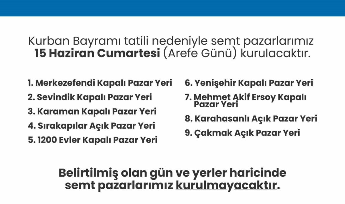 MERKEZEFENDİ BELEDİYESİ, KURBAN BAYRAMI