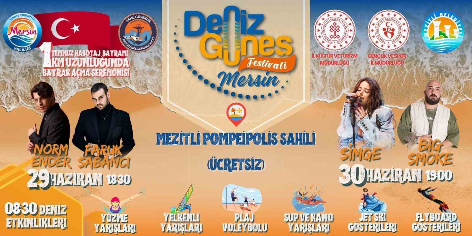 Mersin’de Deniz ve Güneş Festivali düzenleniyor