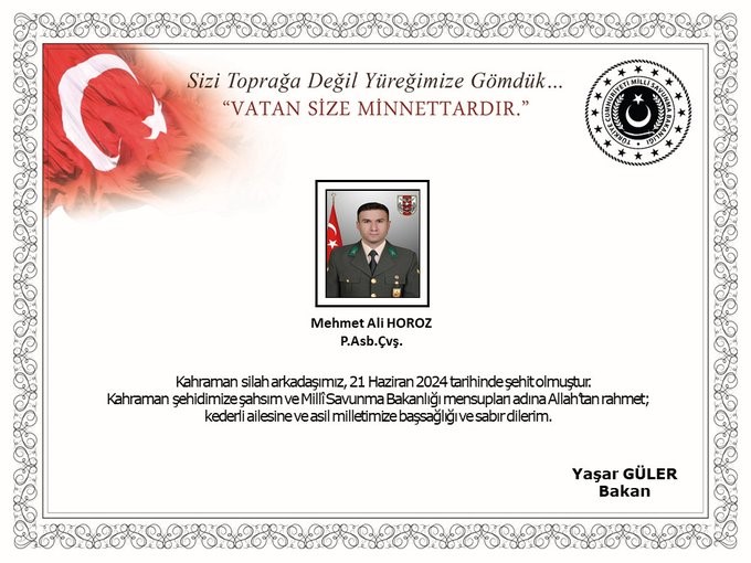 MİLLİ SAVUNMA BAKANLIĞI(MSB), PENÇE-KİLİT OPERASYONU BÖLGESİNDE ARAMA TARAMA FAALİYETİ SIRASINDA