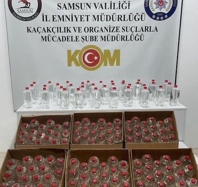 SAMSUN'DA POLİS TARAFINDAN ŞİŞELER