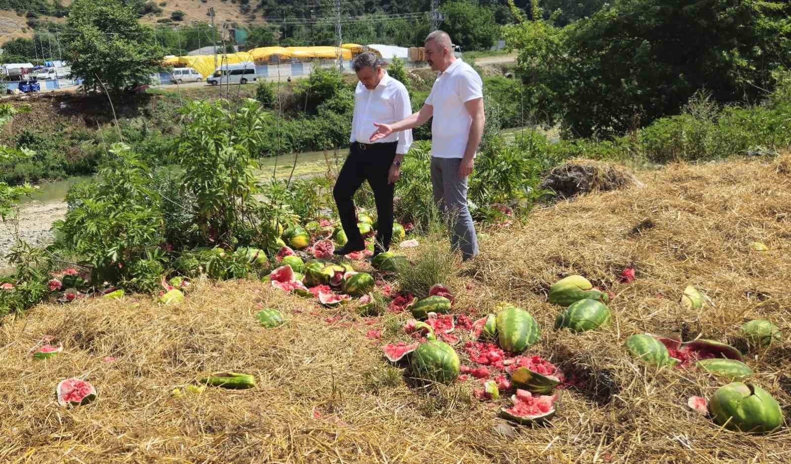 Samsun’da ırmak kenarına karpuz dökmeye inceleme