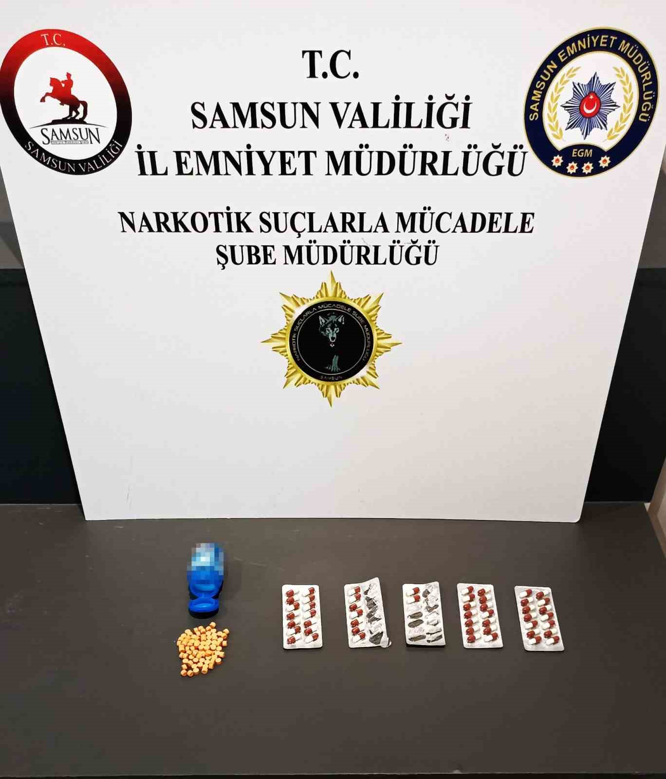 Samsun’da uyuşturucu hapla yakalanan bir kişi gözaltına alındı