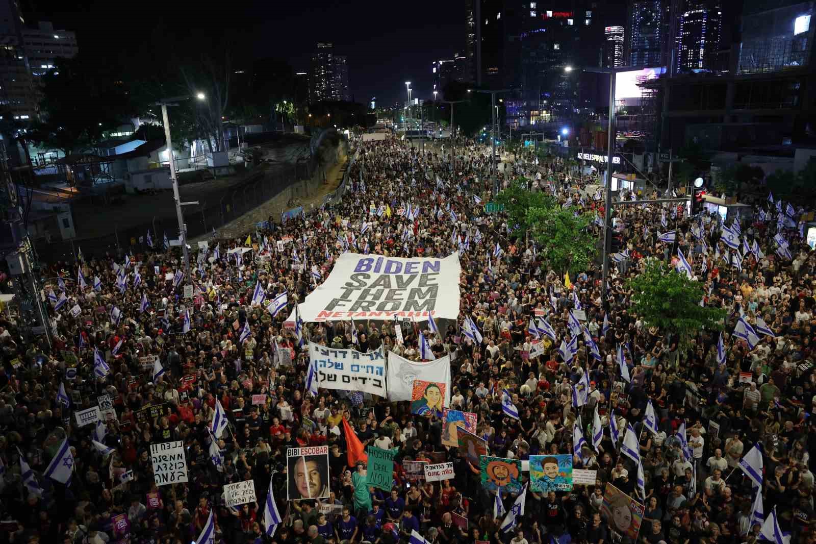 Tel Aviv’de 120 bin kişilik hükümet karşıtı protesto