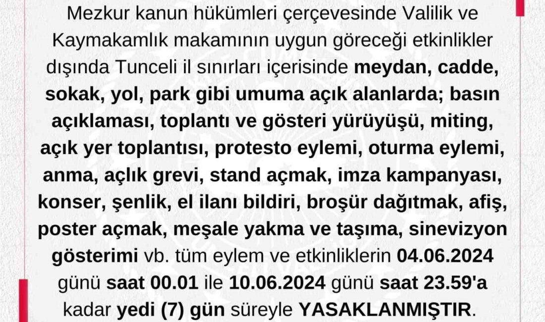 TUNCELİ’DE GÖSTERİ VE YÜRÜYÜŞLER