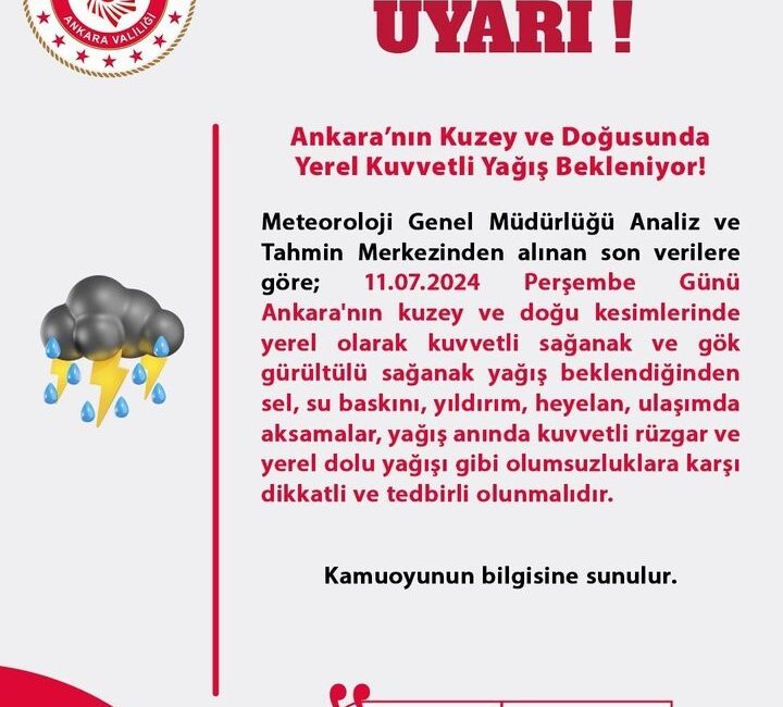 METEOROLOJİ GENEL MÜDÜRLÜĞÜ ANKARA BÖLGE TAHMİN VE ERKEN UYARI MERKEZİ