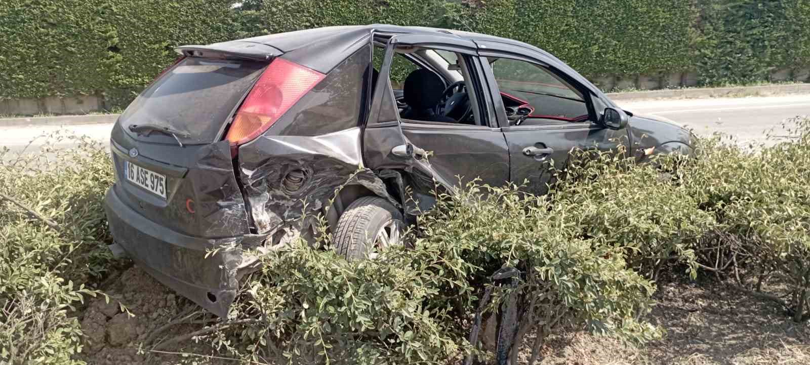 İnegöl’de iki otomobilin karıştığı kazada 1 kişi yaralandı