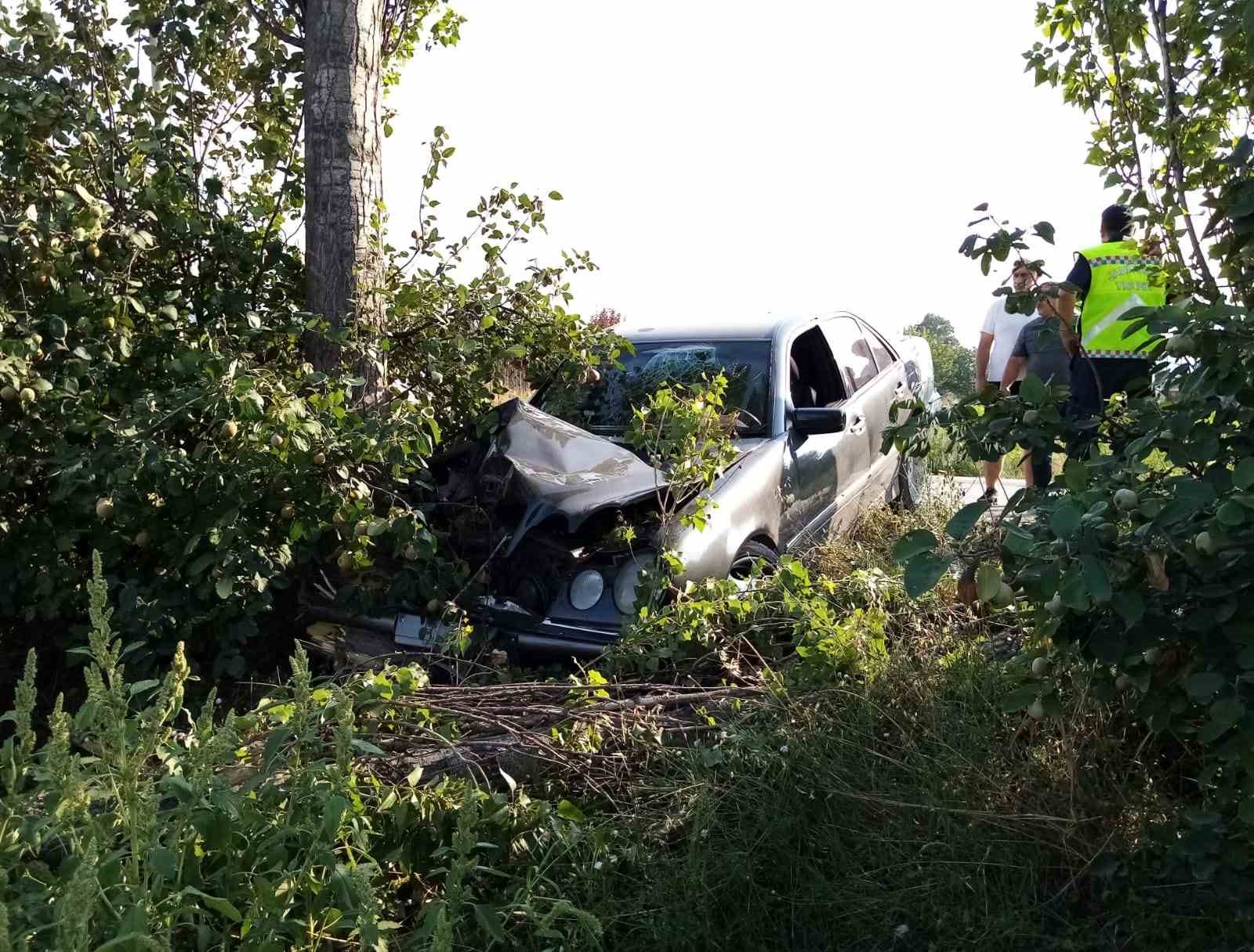 Bursa’da otomobil ağaçlara çarptı: 2 yaralı