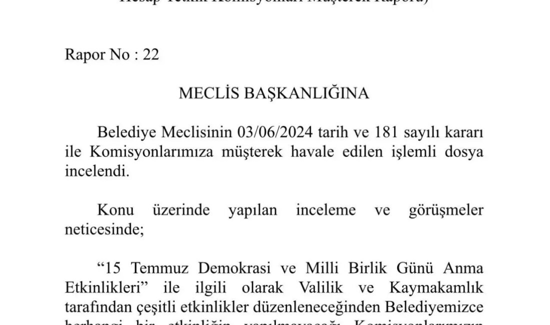 CUMHURİYET HALK PARTİLİ (CHP) ETİMESGUT BELEDİYESİ, "TASARRUF" TEDBİRLERİNİ GEREKÇE GÖSTEREREK