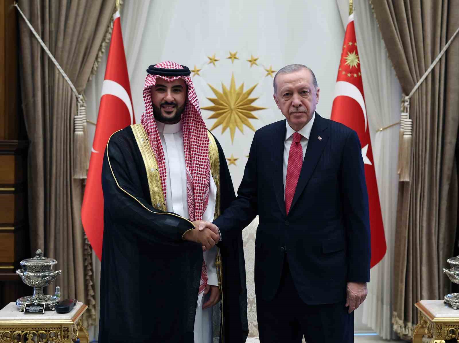 CUMHURBAŞKANI RECEP TAYYİP ERDOĞAN, SUUDİ ARABİSTAN SAVUNMA BAKANI HALİD BİN