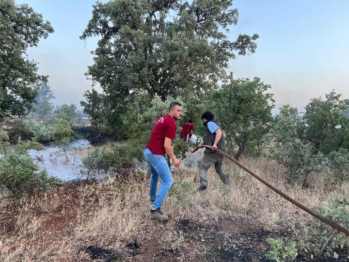 Denizli’nin Bekilli ilçesinde çıkan yangın söndürüldü