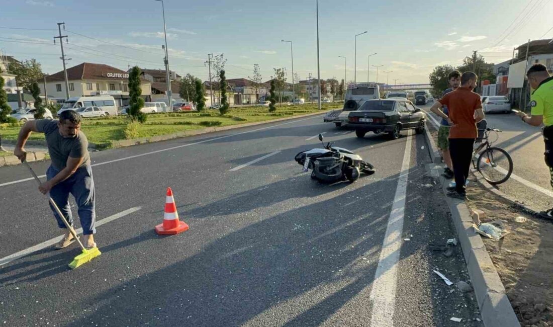 DÜZCE’DE OTOMOBİLİN MOTOSİKLETLE ÇARPIŞTIĞI