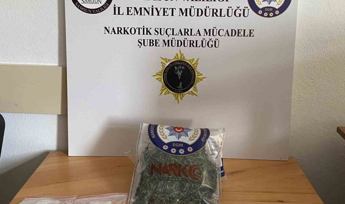 SAMSUN'DA EVİNDE UYUŞTURUCU MADDE