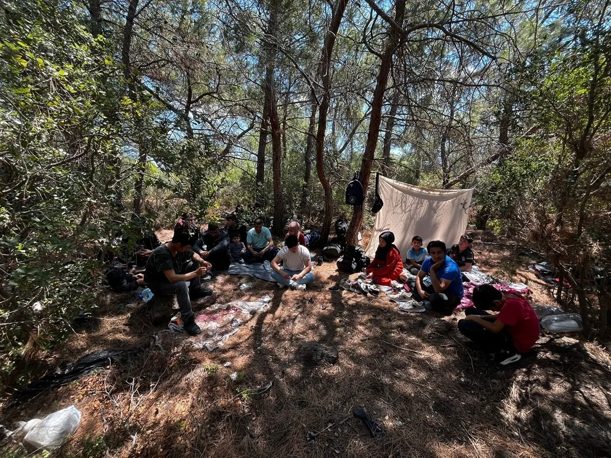 Jandarma 55 düzensiz göçmen ve 1 organizatörü yakaladı