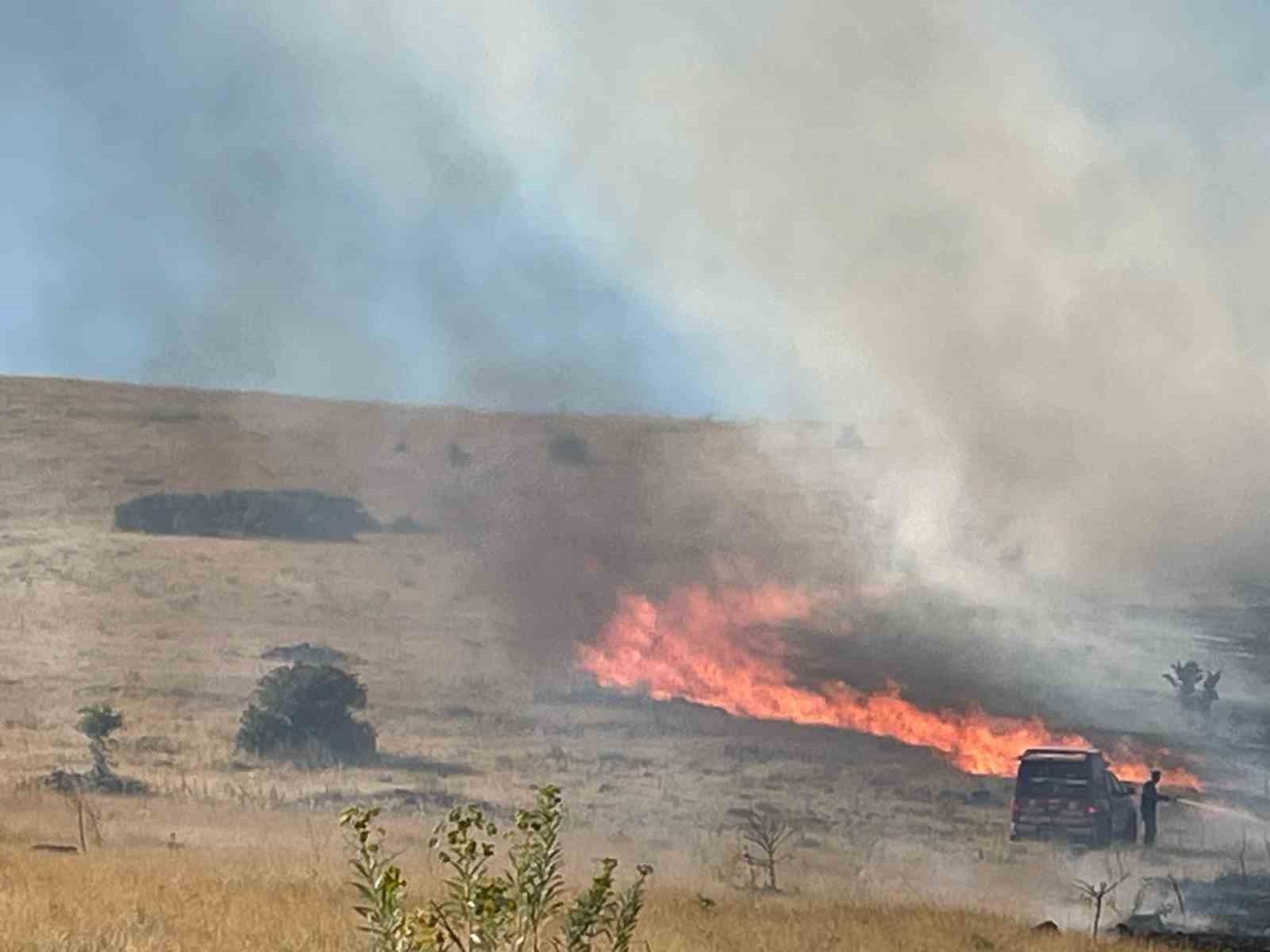 Malatya’da bir hektarlık alanda anız yangını