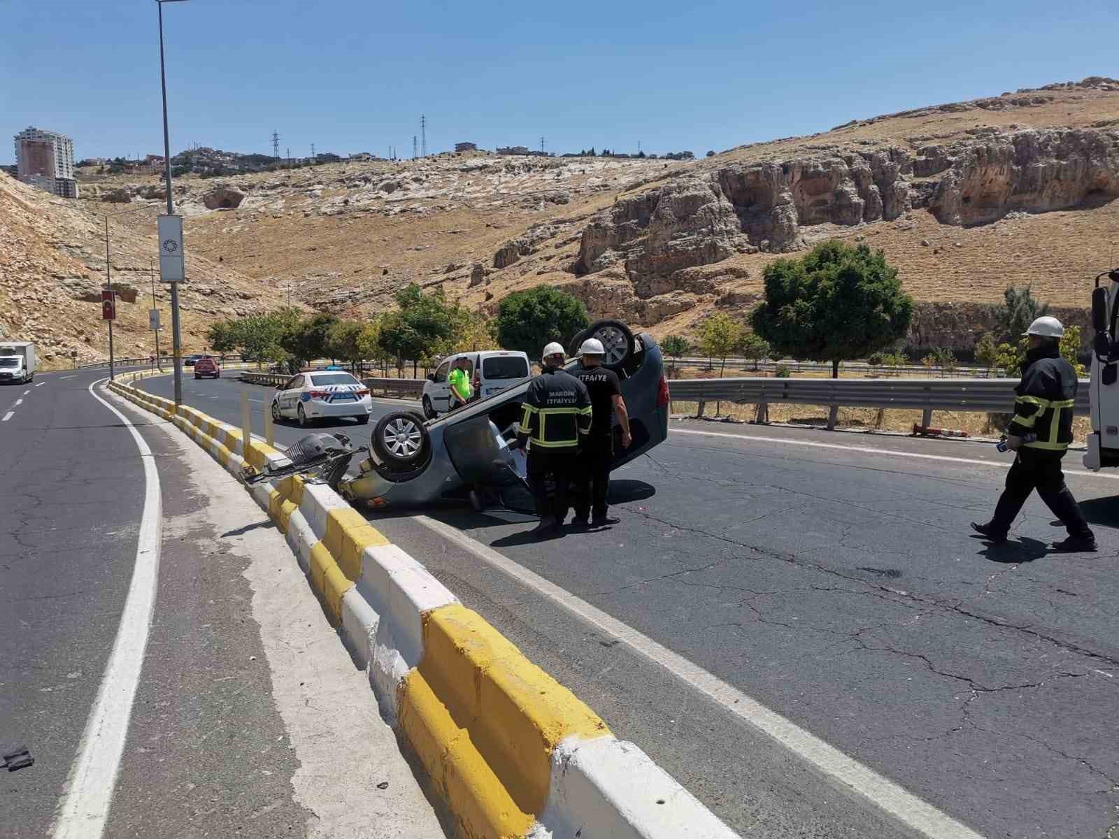 Mardin’de otomobil takla attı: 1 yaralı