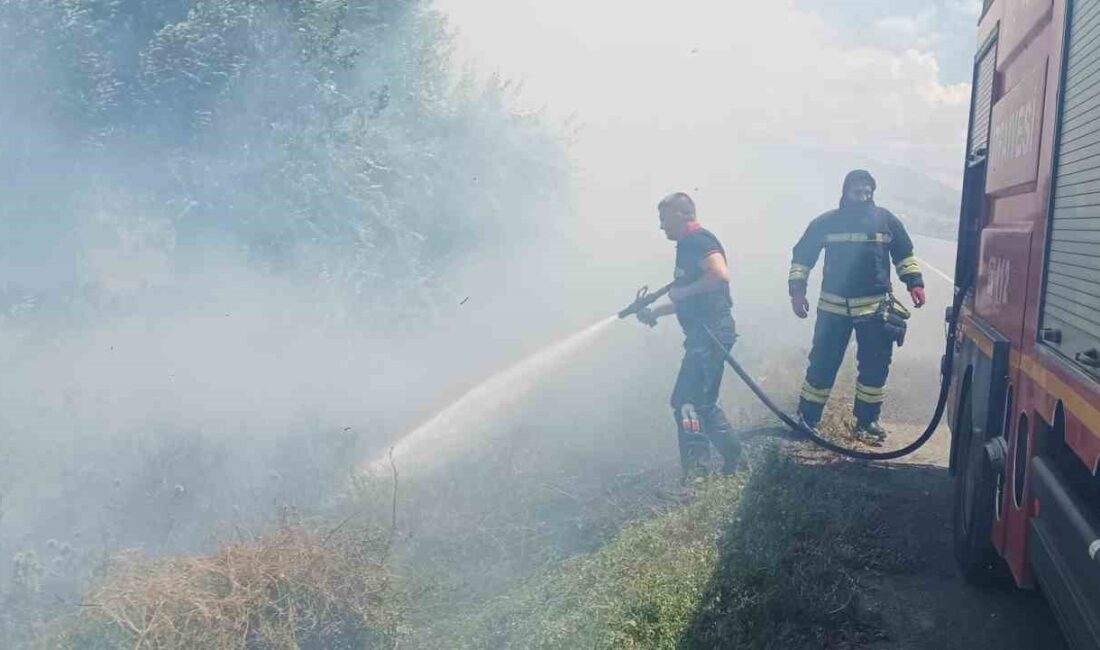 ÖRTÜ YANGINI BÜYÜMEDEN SÖNDÜRÜLDÜ