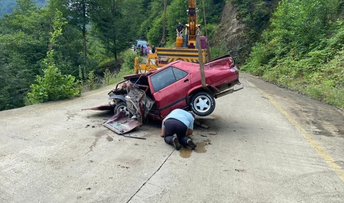 TRABZON'UN ÇARŞIBAŞI İLÇESİNDE OTOMOBİLİN