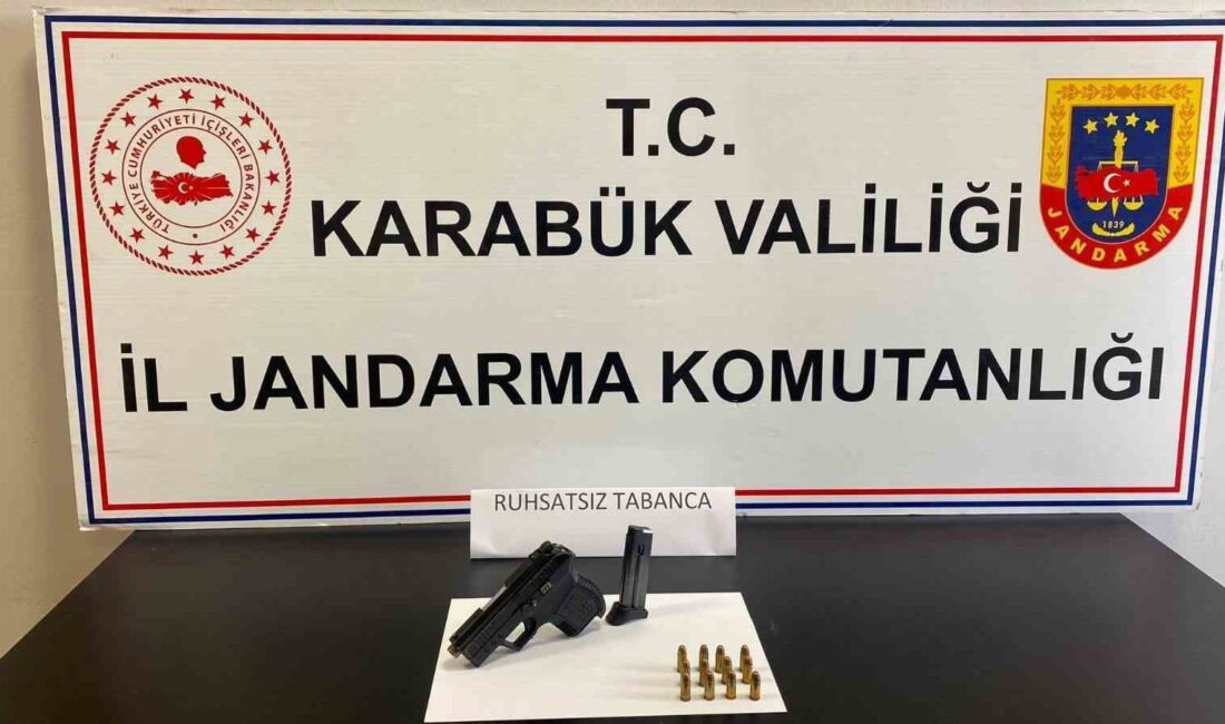 KARABÜK’TE RUHSATSIZ TABANCA VE