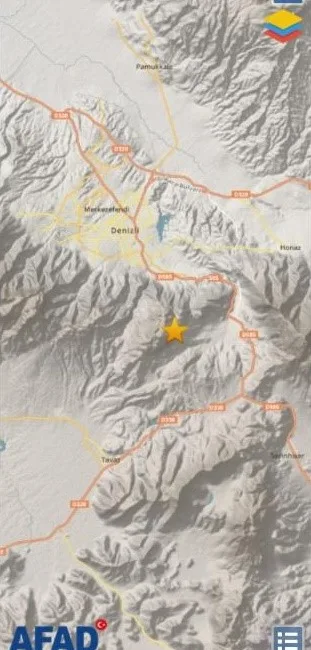 DENİZLİ'DE 3.2 BÜYÜKLÜĞÜNDE DEPREM