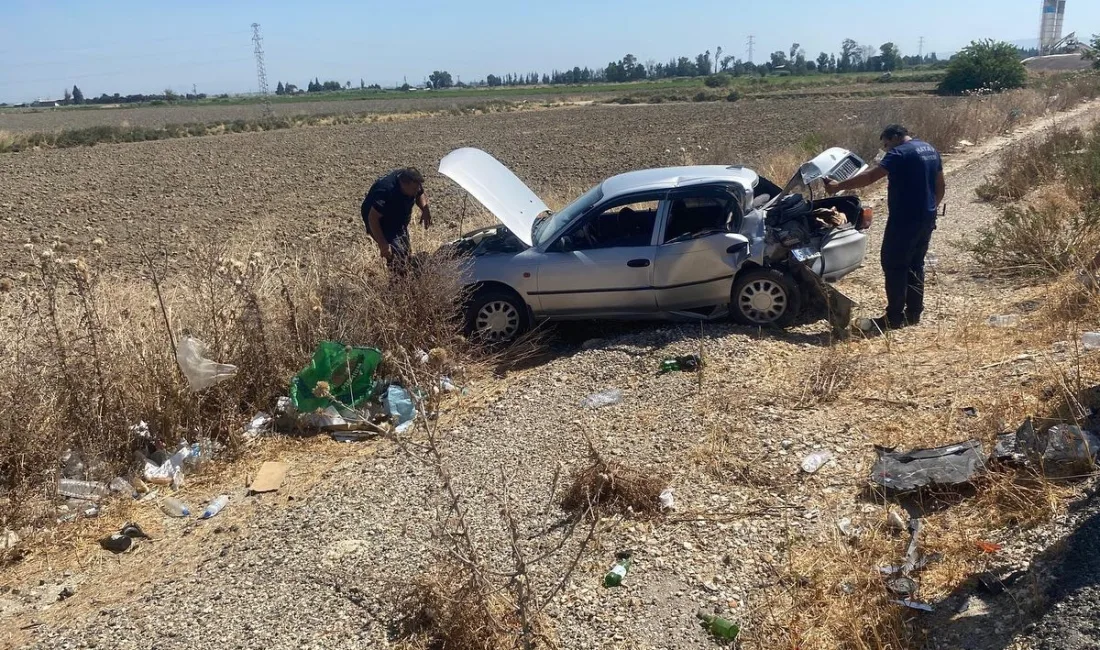 HATAY’DA TARLAYA UÇAN OTOMOBİLDEKİ