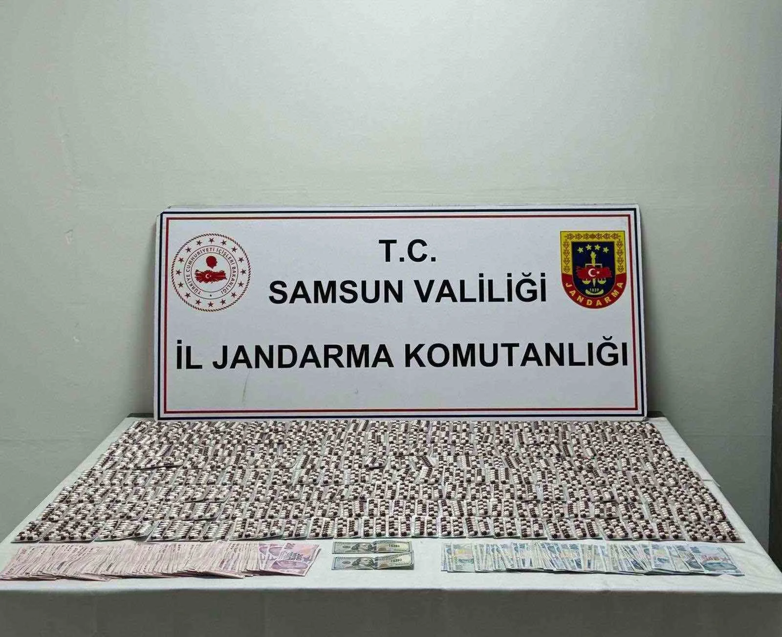 Jandarma 4 bin 555 sentetik ecza hap ele geçirdi