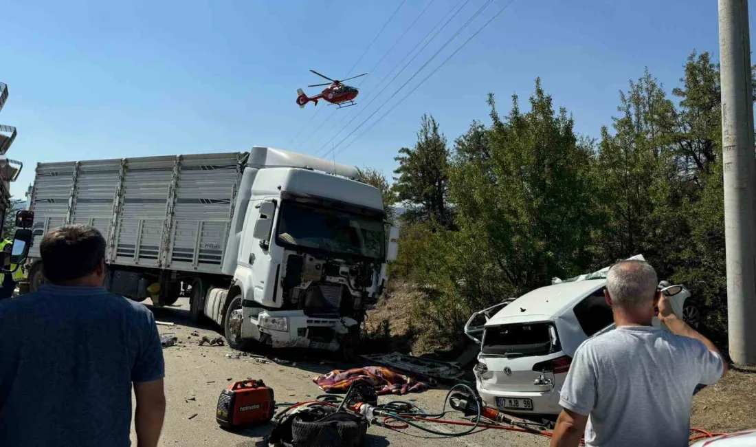 KORKUTELİ-ANTALYA KARAYOLU’NDA KAMYON İLE