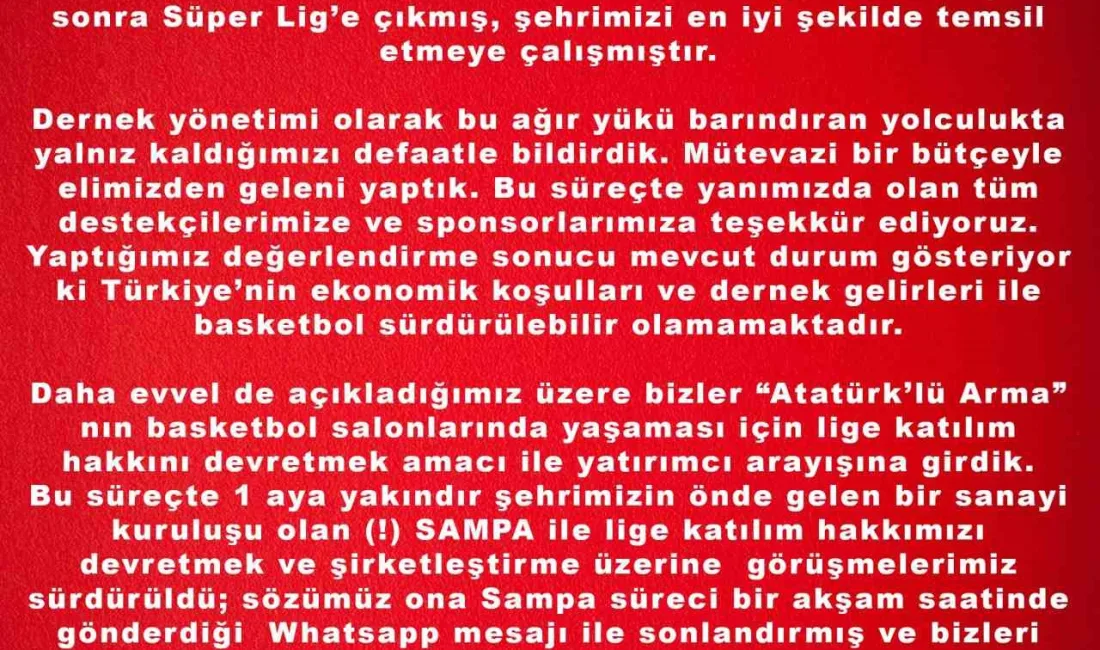 SAMSUNSPOR KULÜBÜ, BASKETBOL TAKIMININ