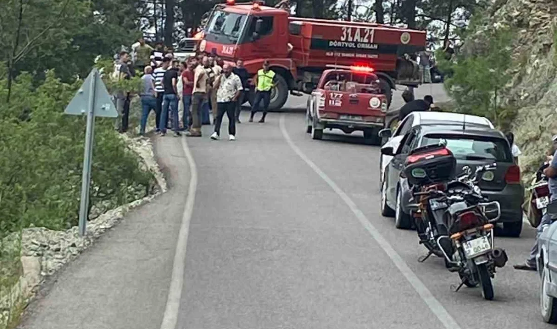 HATAY’DA YAYLA YOLUNDA UÇURUMDAN