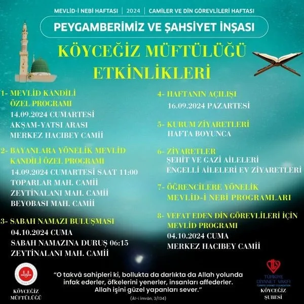 KÖYCEĞİZ’DE MEVLİD-İ NEBİ VE