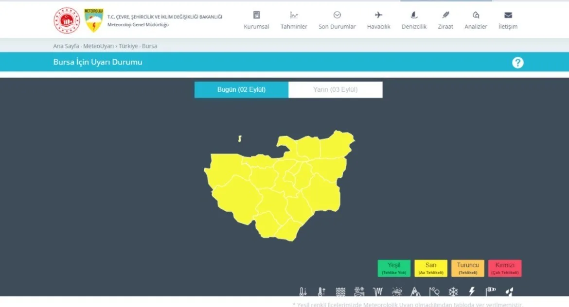 Meteorolojiden Bursa için son dakika uyarısı