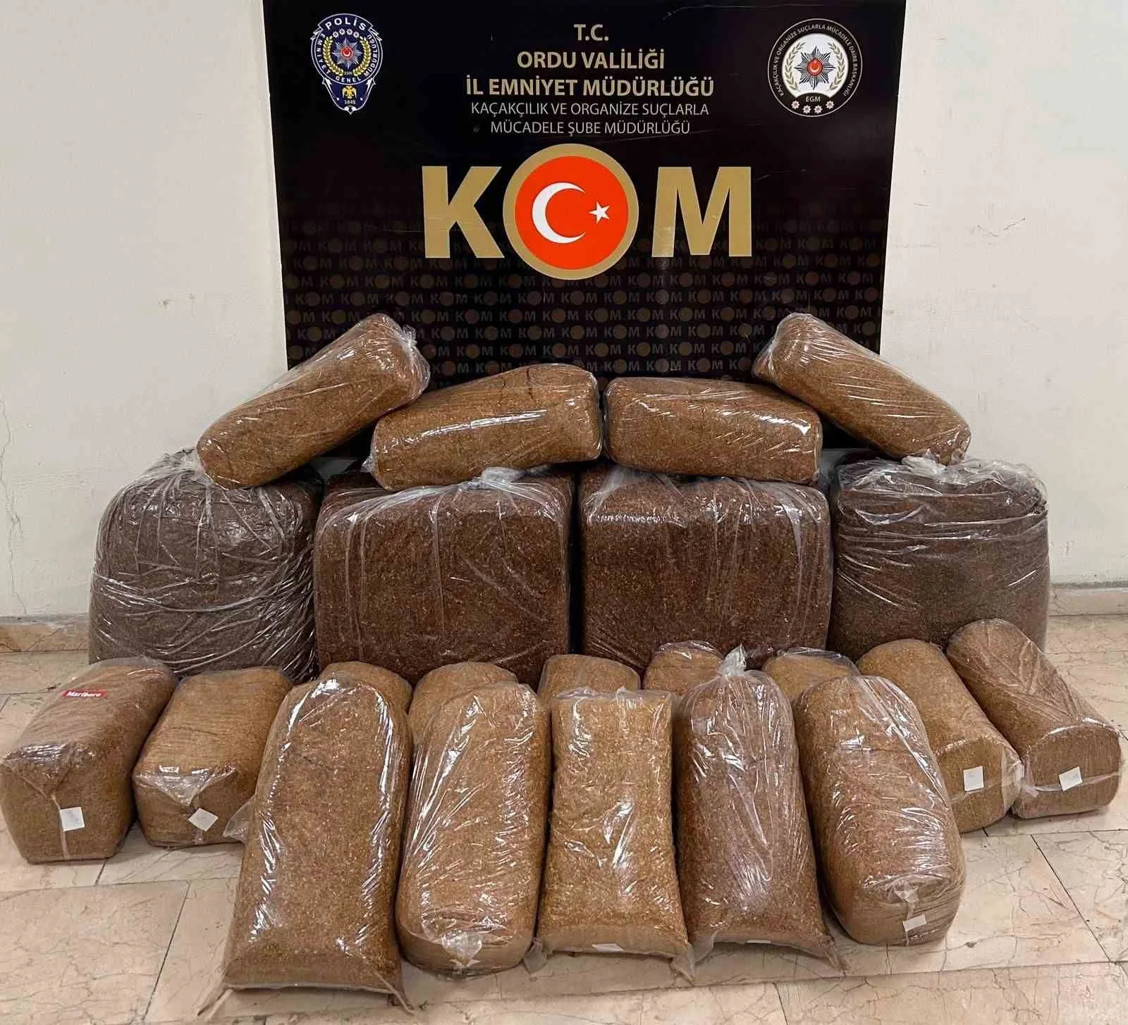 Ordu’da 180 kilogram kaçak tütün ele geçirildi