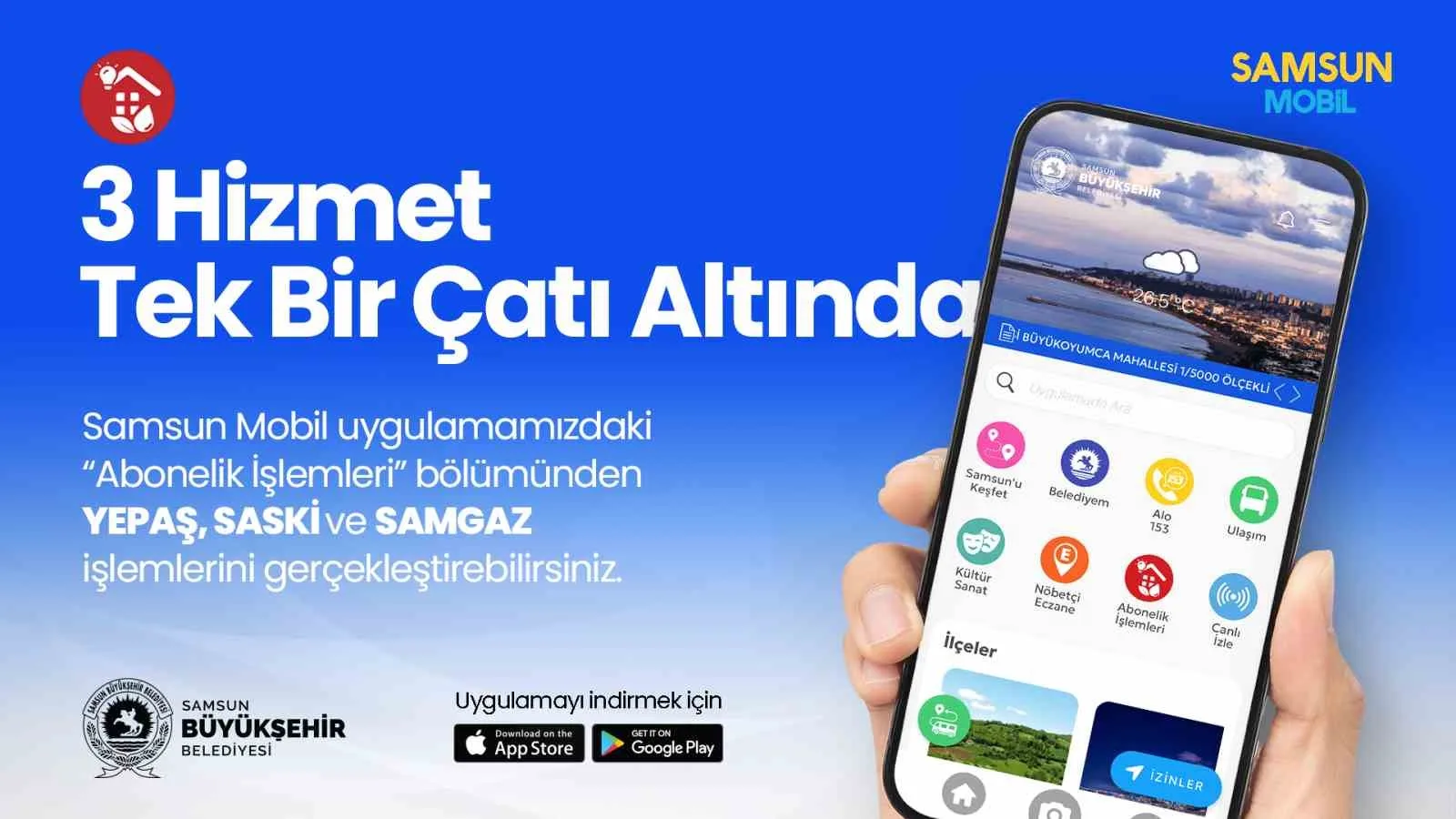 ’Samsun Mobil’e ’abonelik işlemleri’ eklendi