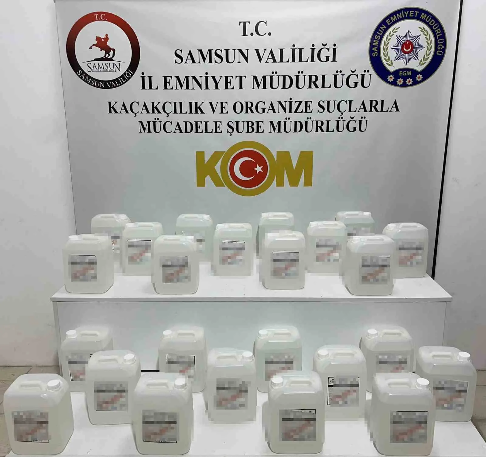 Samsun’da 120 litre etil alkol ele geçirildi