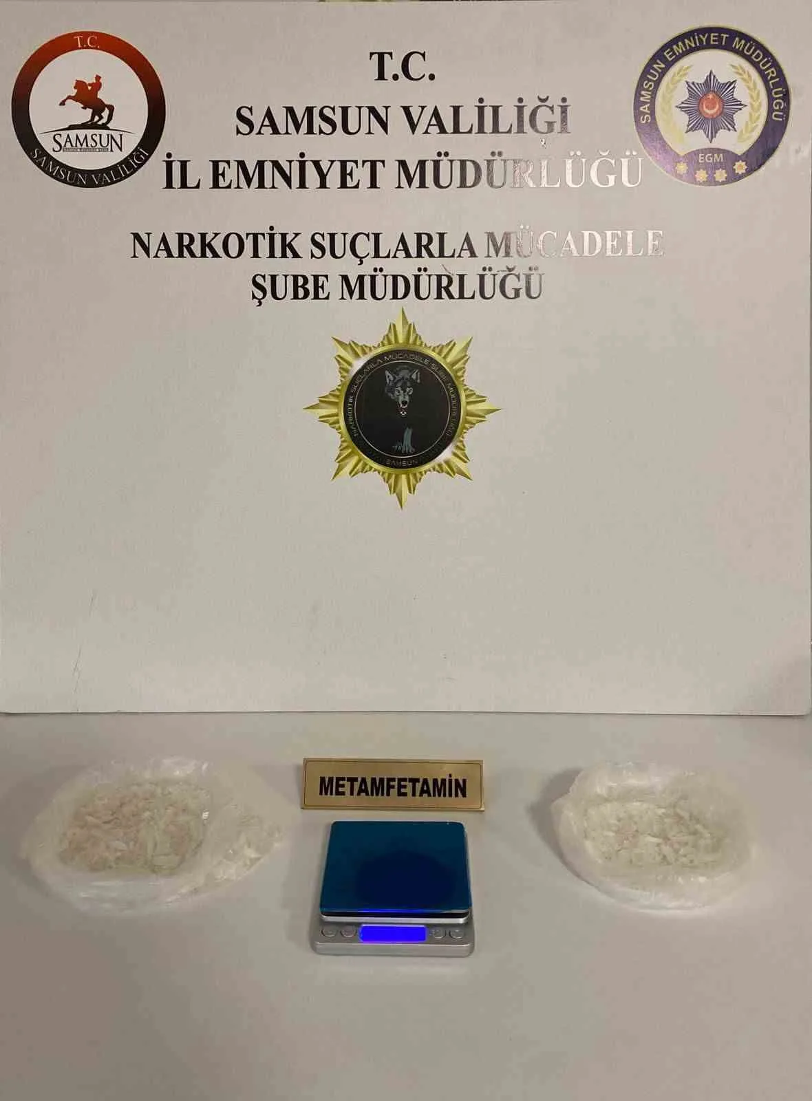 Samsun’da 232,86 gram metamfetamin ele geçirildi: 1 gözaltı