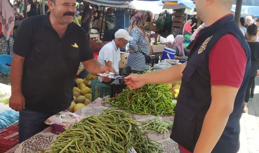 EMNİYET EKİPLERİ, PAZARDA BROŞÜR