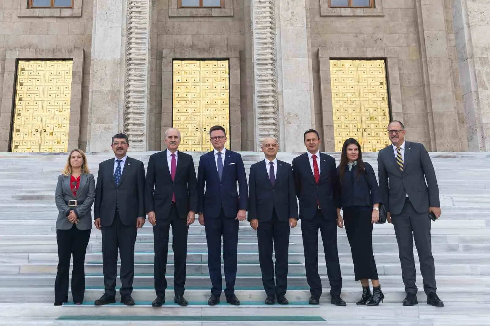 TBMM BAŞKANI NUMAN KURTULMUŞ, MECLİS'TE POLONYA MECLİS BAŞKANI SZYMON HOLOWNİA