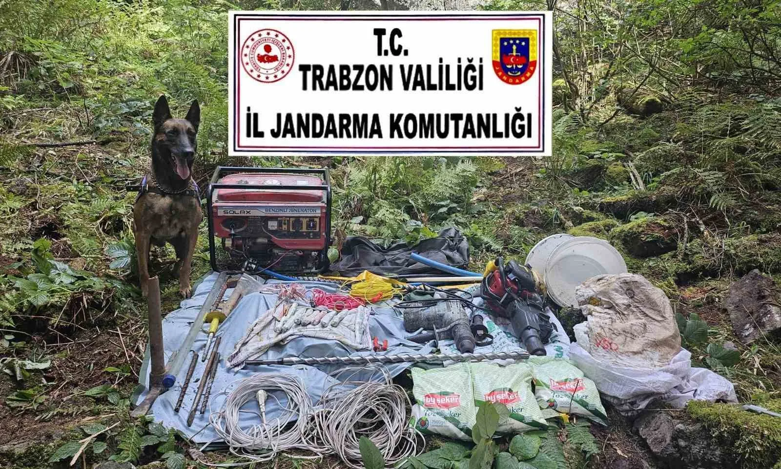 Trabzon’da 4 defineci kilolarca patlayıcı ile yakalandı